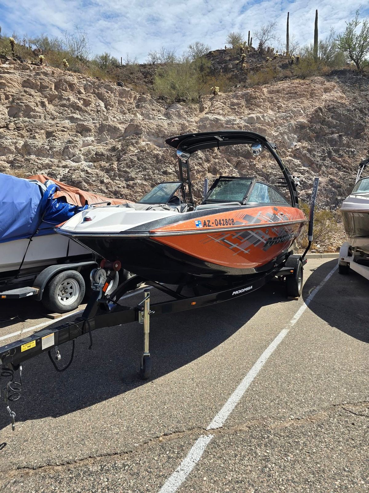 Moomba wake boat in for tower audio work